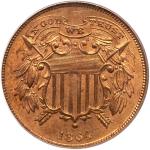 1864 Two Cents. Small motto. PCGS MS64