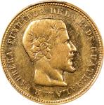 GUATEMALA. 10 Pesos, 1869-R. PCGS AU-58.