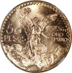 1947年墨西哥50披索金币, 后铸版，41.67g，0.9金，NGC MS64