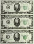 Lot of (6). Fr. 1950-A, 2002-G, 2004-D, 2052-B & 2054a-G. 1928-34A $5, $10 & $20  Federal Reserve No