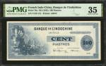 1945年东方汇理银行壹佰圆。FRENCH INDO-CHINA. Banque de LIndochine. 100 Piastres, ND (1945). P-78a. PMG Choice V