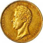 ITALY. Sardinia. 100 Lire, 1836-P. Genoa Mint. PCGS AU-55 Secure Holder.