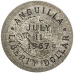 Lot 2062 ANGUILLA: AR liberty dollar， 11 July 1967， KM-X2， countermarked on Mexico 5 pesos， 1948， ty