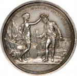 1781 (post-1839) General Daniel Morgan at Cowpens Medal. Barre Copy Dies. Silver-Plated. 56 mm. Bett