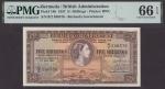 Bermuda Government, 5/- Shillings, 1st May 1957, serial number B/2 596576, (Pick 18b, BNB 119), in P