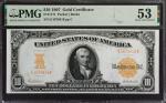 Fr. 1171. 1907 $10 Gold Certificate. PMG About Uncirculated 53.