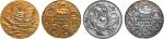 日中友好纪念银章，铜章各一枚（日本制造），重量均为80克。两枚纪念章设计独具匠心，造型取材自古钱币。
