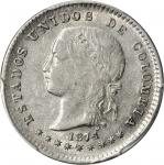 COLOMBIA. 10 Centavos, 1874. Bogota Mint. PCGS AU-55 Gold Shield.