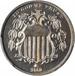 1868 Shield Nickel. Proof-66 (PCGS). CAC.