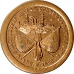 1898 Battleship Maine Destroyed at Havana Medal. Uniface Reverse Impression. Brass(?). Mint State.