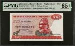 ZIMBABWE. Reserve Bank of Zimbabwe. 10 Dollars, 1983. P-3d*. Replacement. PMG Gem Uncirculated 65 EP