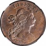 1798 Draped Bust Cent. S-166. Rarity-1. Style II Hair. Unc Details--Cleaned (NGC).