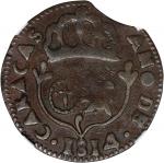 VENEZUELA. Caracas. 1/4 Real, 1814. Caracas Mint. Ferdinand VII. NGC VF-35.