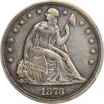 1873-CC Liberty Seated Silver Dollar. OC-1, the only known dies. Rarity-4+. EF-40 (PCGS).