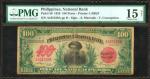 PHILIPPINES. Philippines National Bank. 100 Pesos, 1920. P-50. PMG Choice Fine 15 Net. Rust, Overpri