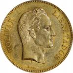 VENEZUELA. 100 Bolivares, 1888. Caracas Mint. PCGS AU-55.