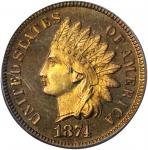 1874 Indian Cent. Snow-PR1, the only known dies. Proof-67 RB (PCGS). OGH.