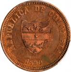 COLOMBIA. Magdalena. Copper 2 Centavos Pattern, 1890. PCGS SPECIMEN-63 Red Brown.