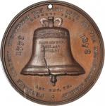 1876 U.S. Centennial Exposition. Liberty Bell-Independence Hall Dollar. Copper. 38 mm. HK-25. Rarity