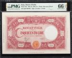 ITALY. Banca dItalia. 500 Lire, 1944. P-70a. PMG Gem Uncirculated 66 EPQ.