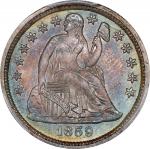 1859 Liberty Seated Dime. Fortin-106. Rarity-4. MS-68 (PCGS).