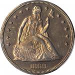 1869 Liberty Seated Silver Dollar. Proof. Unc Details--Altered Surfaces (PCGS).
