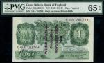 Bank of England, K.O. Peppiatt, Guernsey Overprints, ｣1, ND (1941), serial number E15A 781704, green
