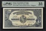 TONGA. Government of Tonga. 5 Pounds, 1965. P-12c. PMG Choice Very Fine 35.