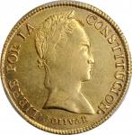 BOLIVIA. 8 Scudos, 1842-PTS LR. Potosi Mint. PCGS AU-55 Gold Shield.