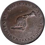 Undated (Circa 1793-1795) Kentucky Token. W-8805. Rarity-6. Copper. Engrailed Edge. AU-55 (PCGS). CA