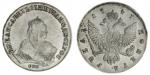 Russia. Elizabeth (1741-1761). Ruble, 1747/44 C??. Crowned, small-headed mantled bust right, rev. Im