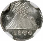 GUATEMALA. Central American Republic. 1/4 Real, 1840/30-G. Nueva Guatemala Mint. NGC MS-68.