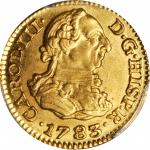 Spain. 1783/79-JD 1/2 Escudo. Madrid Mint. Fr-290, KM-415.1, Cal-Type 88 #775. MS-63 (PCGS).
