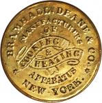 New York--New York. 1868 Bramhall, Deane & Co. Bowers-NY-3860, Rulau-Unlisted. Gilt Brass. 34 mm. AU