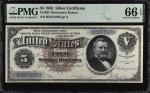 1886年5美元银券 PMG Gem Unc 66 EPQ 1886 $5 Silver Certificate