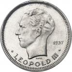 BELGIQUE Léopold III (1934-1951). 5 francs légende flamande, frappe fautée 1937, Bruxelles.