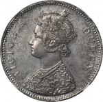 INDIA. Rupee, 1862-(B). NGC Unc Details--Excessive Surface Hairlines.