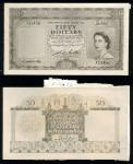 Board of Commissioners of Currency, Malaya and British Borneo, archival photograph of 50 dollars, 1 