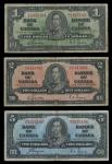 Canada. Bank of Canada 1937 Denomination Set .  $1. P-58e Fine; $2 P-59b Fine; $5 P-60c Fine; $10 P-