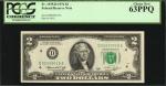 Fr. 1935-D. 1976 $2 Federal Reserve Note. Cleveland. PCGS Currency Choice New 63 PPQ.