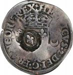 Edict of 1640 Counterstamped Douzain. Host Coin: France, Henri II, 1550-A Douzain aux croissants. Pa