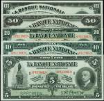 CANADA. Banque Nationale. 5 to 100 Dollars, 2.11.1922. P-P-S871s to S875s. Specimens. PMG Uncirculat