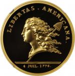 1781 (2014) Libertas Americana Medal. Modern Paris Mint Dies. Gold. Proof-70 Ultra Cameo (NGC).