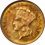 1882 Three-Dollar Gold Piece. MS-63 (PCGS). OGH.