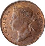1897年海峡殖民地1分。STRAITS SETTLEMENTS. Cent, 1897. London Mint. Victoria. PCGS MS-63 Brown Gold Shield.