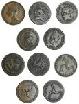 Isle of Man, miscellaneous copper coinage (5), James Stanley, Earl of Derby, Pennies, 1733 (2), (S.7