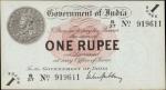 INDIA. Government of India. 1 Rupee, 1917. P-1g. PMG Choice Uncirculated 64.