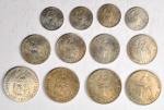 FRENCH COLONIES. New Caledonia & Oceania. 50 Centimes, Franc, 2 Francs Essai Set Struck in Nickel-Br