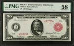 Fr. 1012b. 1914 Red Seal $50 Federal Reserve Note. Boston. PMG Choice About Uncirculated 58.