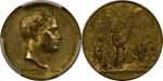 1830年法国拿破仑荣归故里巴黎高浮雕精制大镀金样章。PCGS SP62 86225762